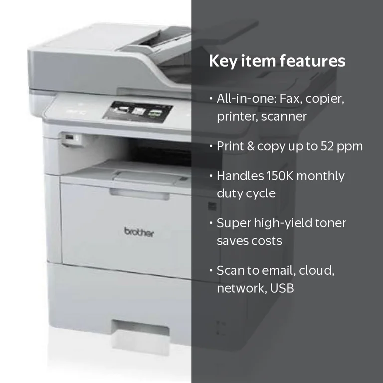 Brother MFC-L6900DW LaserJet All-in-One Printer with Toner and Brother MFC-L6900DW LaserJet All-in-One Printer with Toner and