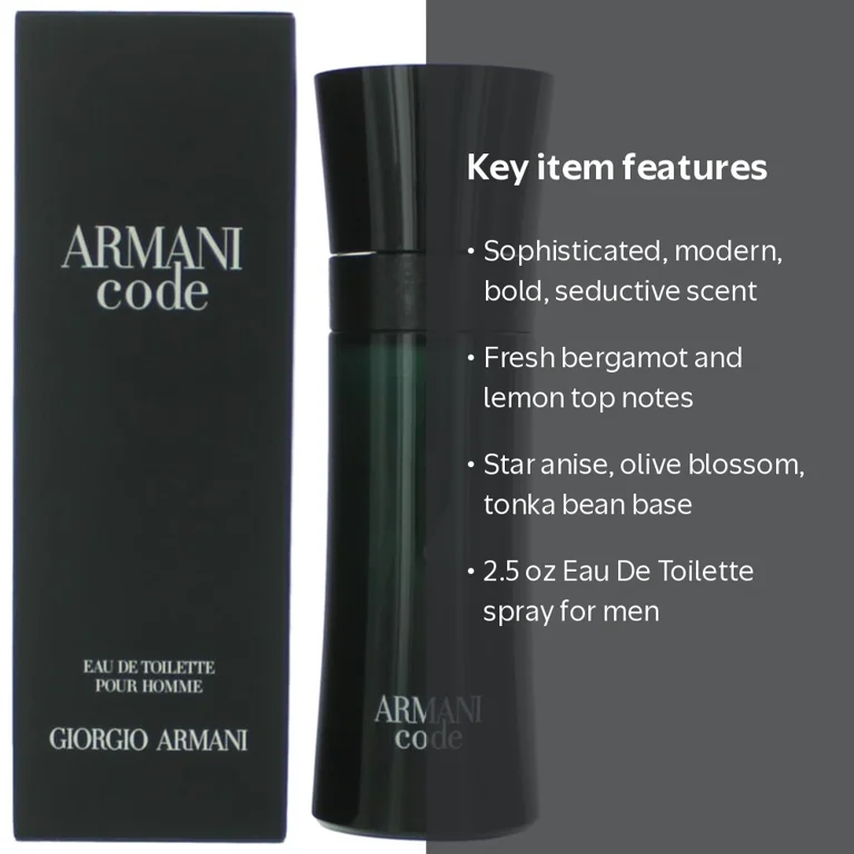 Armani Code by Giorgio Armani, 2.5 oz Men's Eau De Toilette Spray Armani Code by Giorgio Armani, 2.5 oz Men's Eau De Toilette Spray