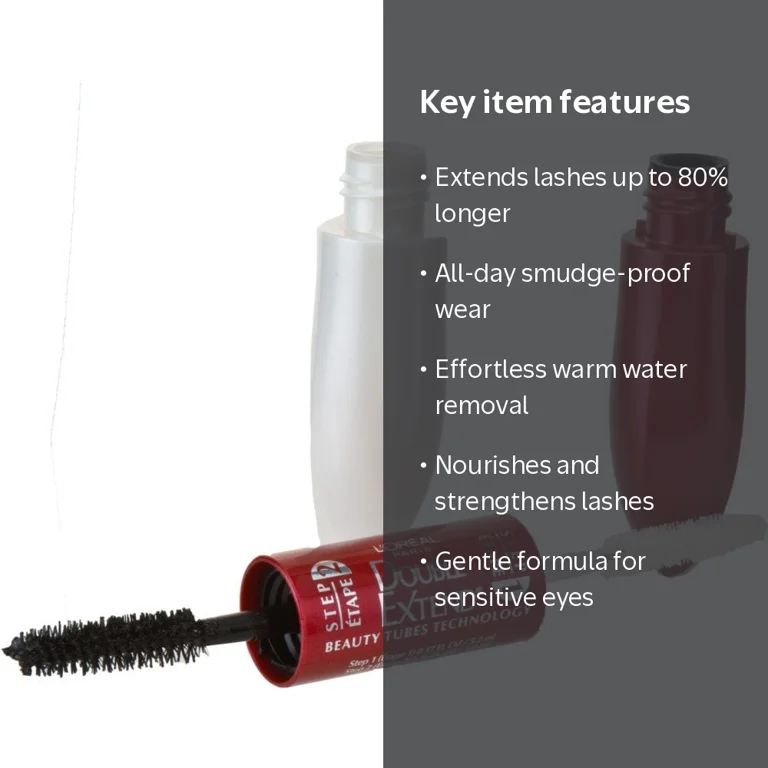 L'Oreal Paris Double Extend Tubing Mascara, 2-in-1 Nourishing Base