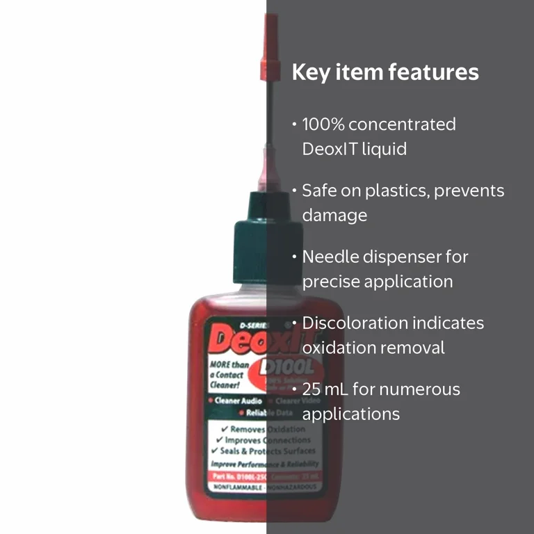 Deoxit, Contact Cleaner, D100L-25C, Metal Enhancer, 25 ml