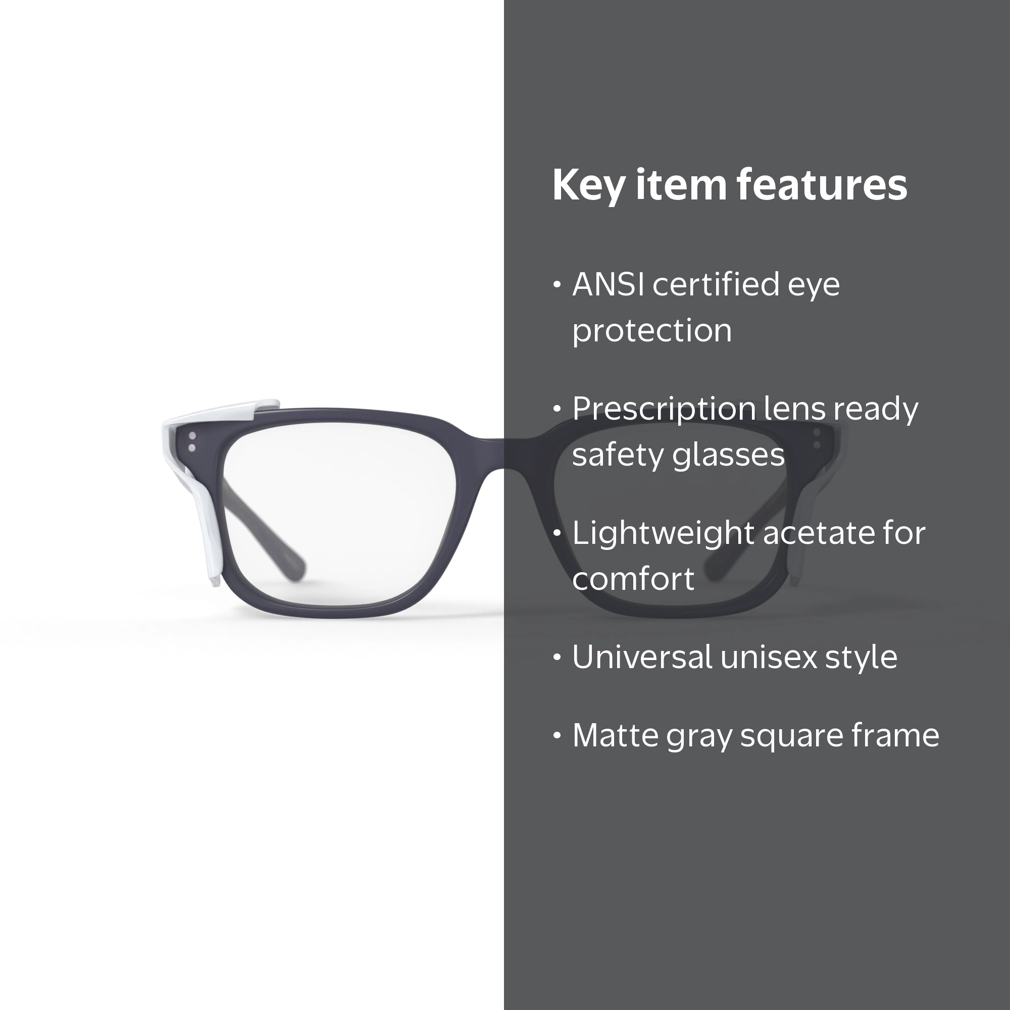 Hilco Vision A2 F217 Prescription Safety Glasses Matte Gray