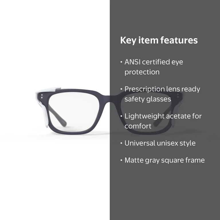Hilco Vision A2 F217 Prescription Safety Glasses Matte Gray