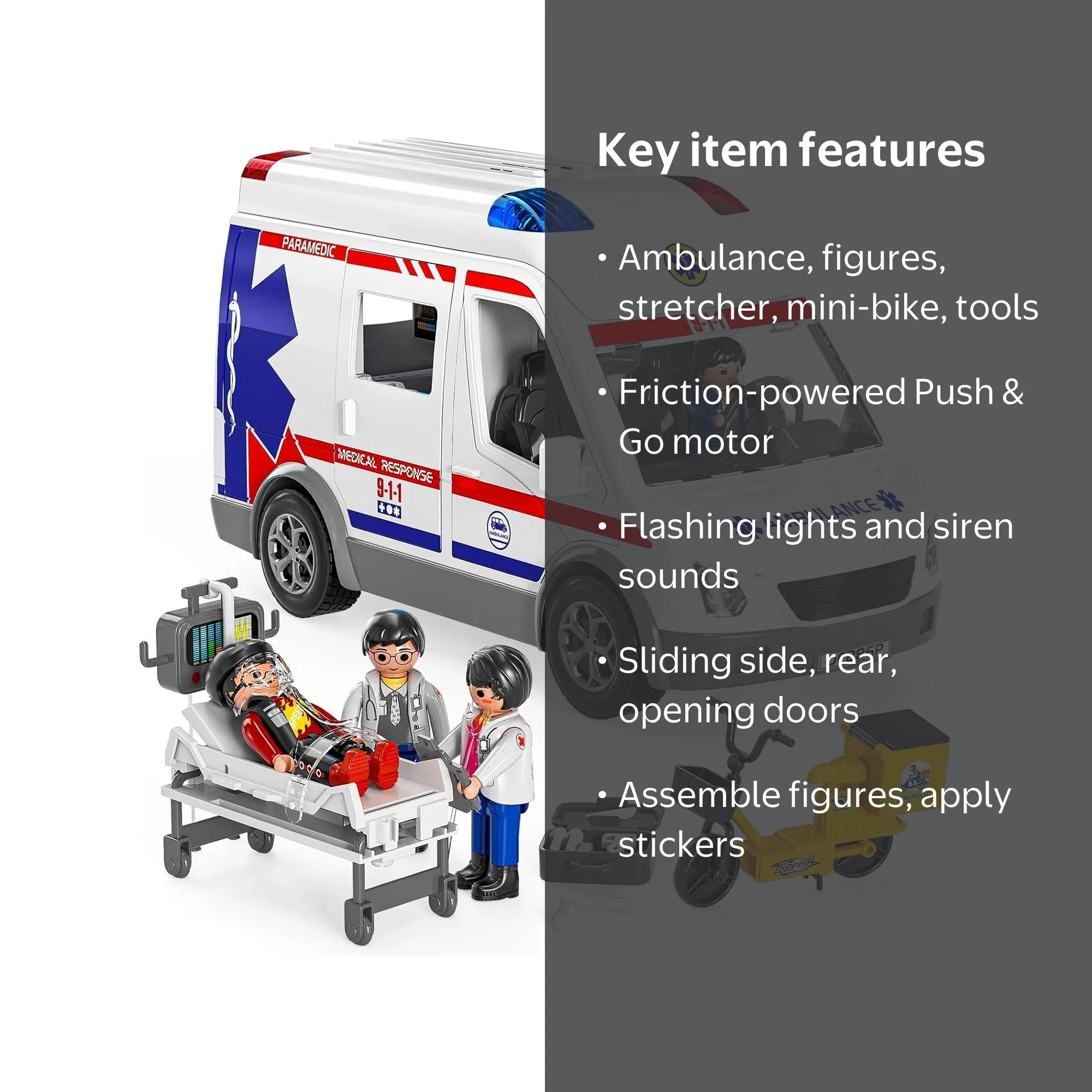 Playkidz Ambulance Toy Truck: Emergency Vehicle for Kids with