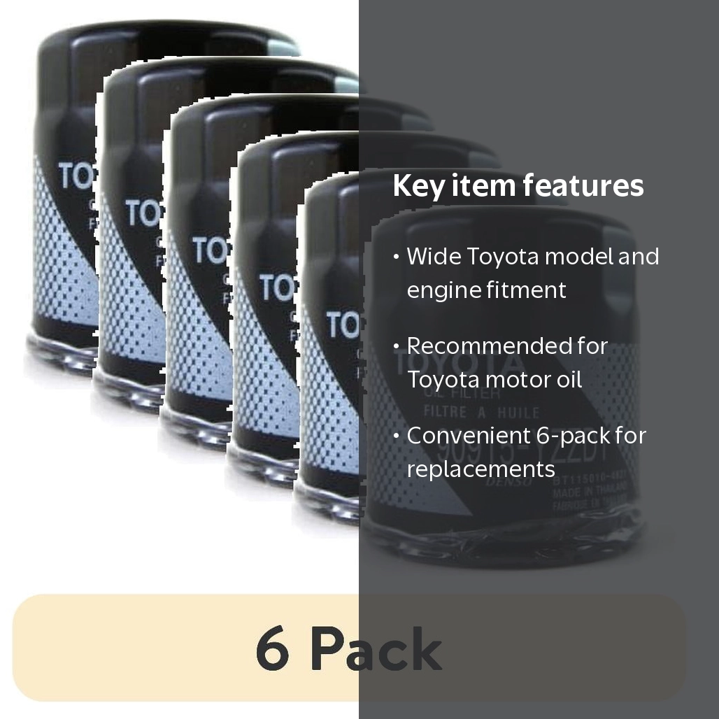 6 pack) Toyota Genuine Parts Engine Oil Filter, 90915-YZZD1