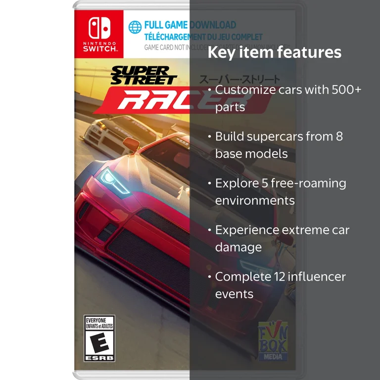 GS2 GAMES, Super Street Racer for Nintendo Switch, Code In Box
