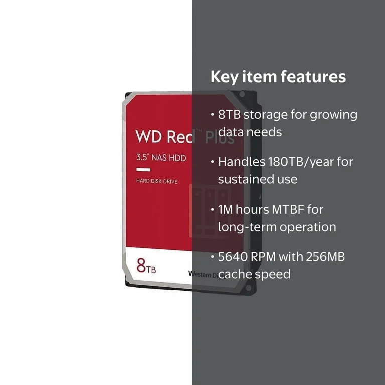 WD Red Plus 8TB NAS Internal Hard Drive Storage - Walmart.com