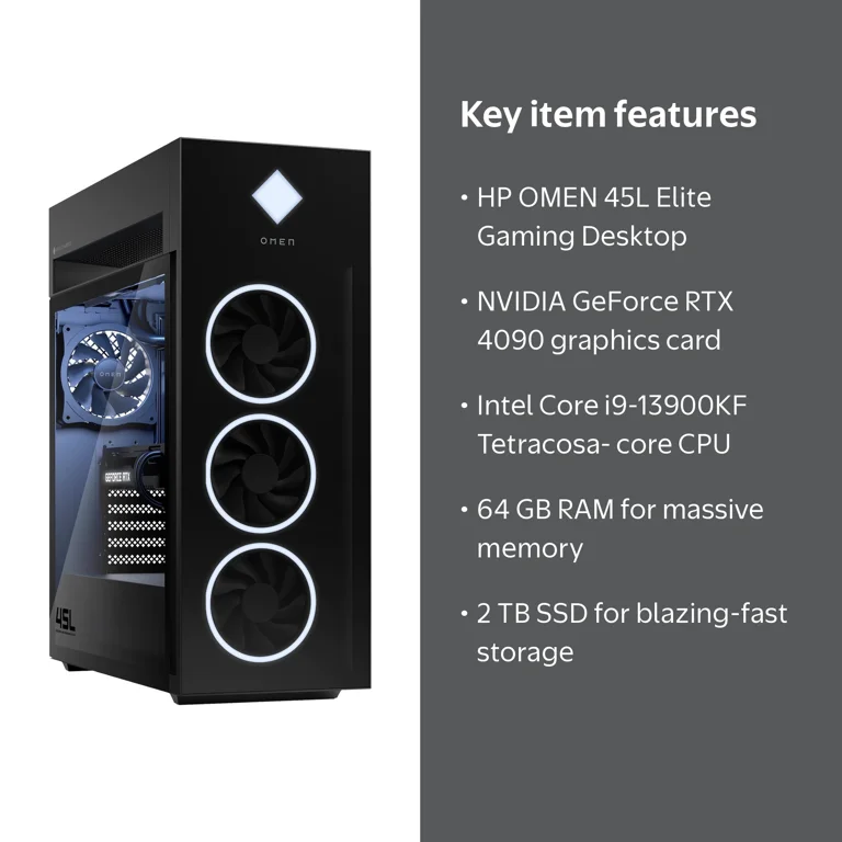 HP OMEN 45L Gaming Desktop Intel Core i9-13900KF 64GB RAM 2TB SSD