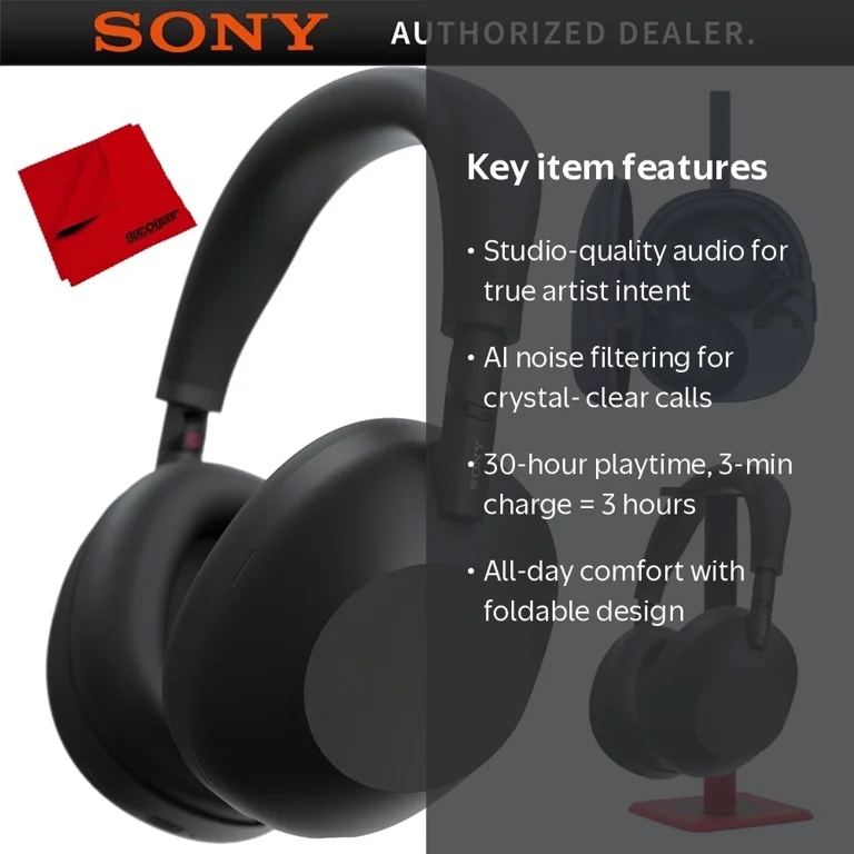 Sony WH-1000XM6 Wireless Noise Cancelling Headphones Bundle with