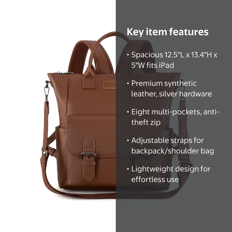 Montana West, Wrangler Backpack Purse for Women, 12.5x13.4 