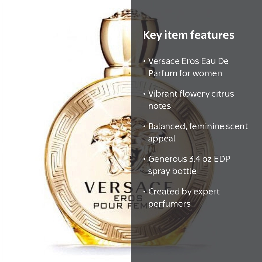 Versace, Eau De Perfume for Women, 3.4 oz, Floral Citrus, Elegant