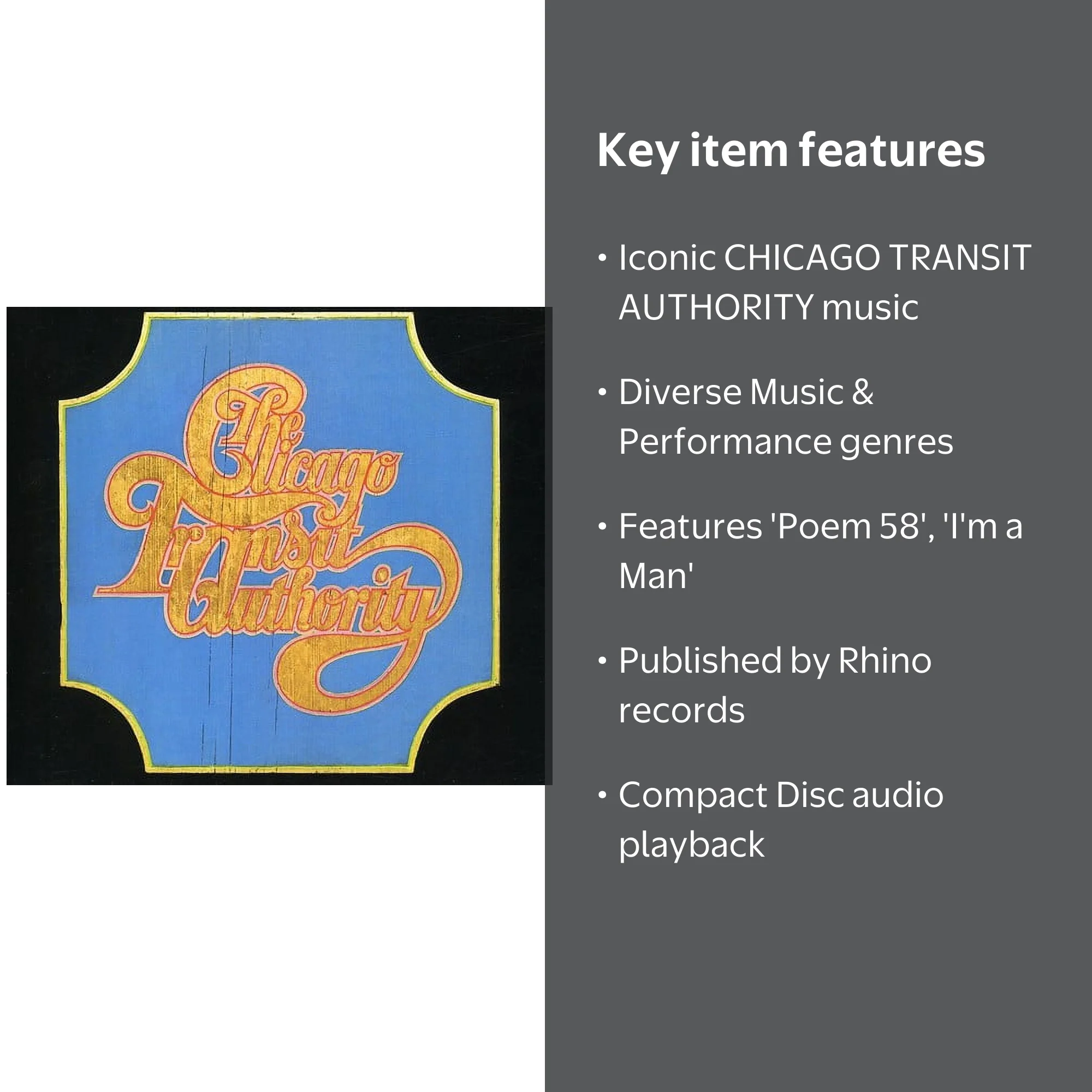 Chicago - The Chicago Transit Authority - Music & Performance - CD