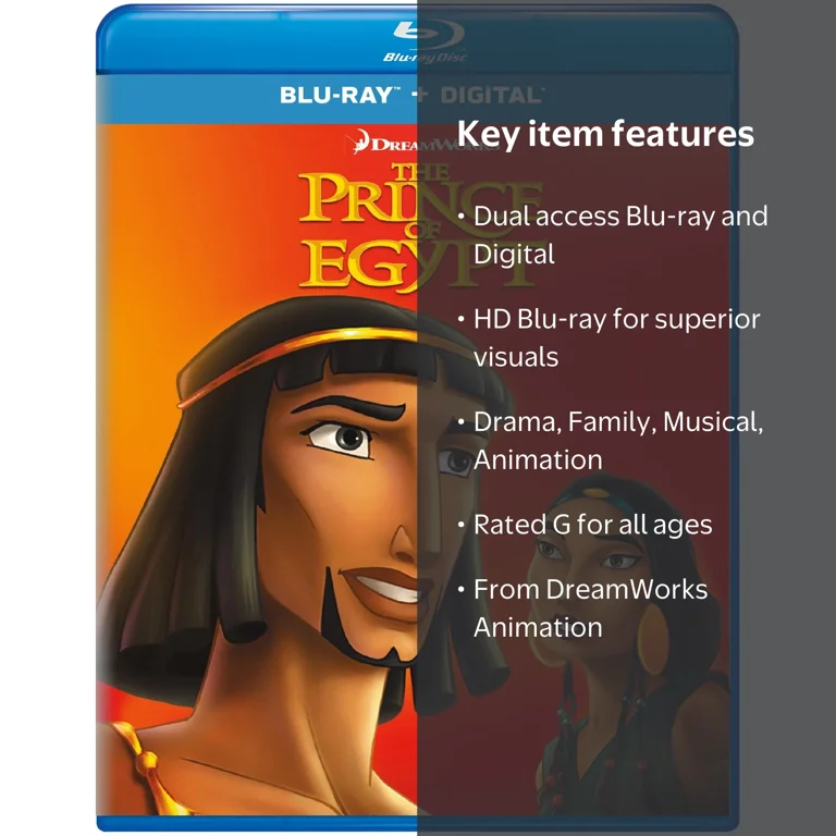 The Prince of Egypt (Blu-ray + Digital Copy), Family, DreamWorks