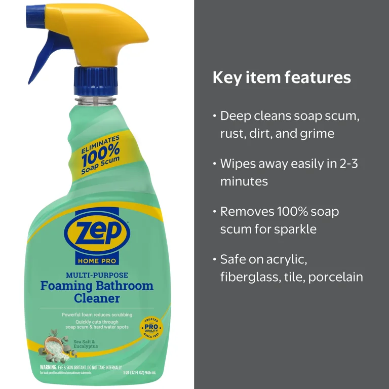 Zep Home Pro Multi-Purpose Foaming Bathroom Cleaner 32oz - Walmart.com