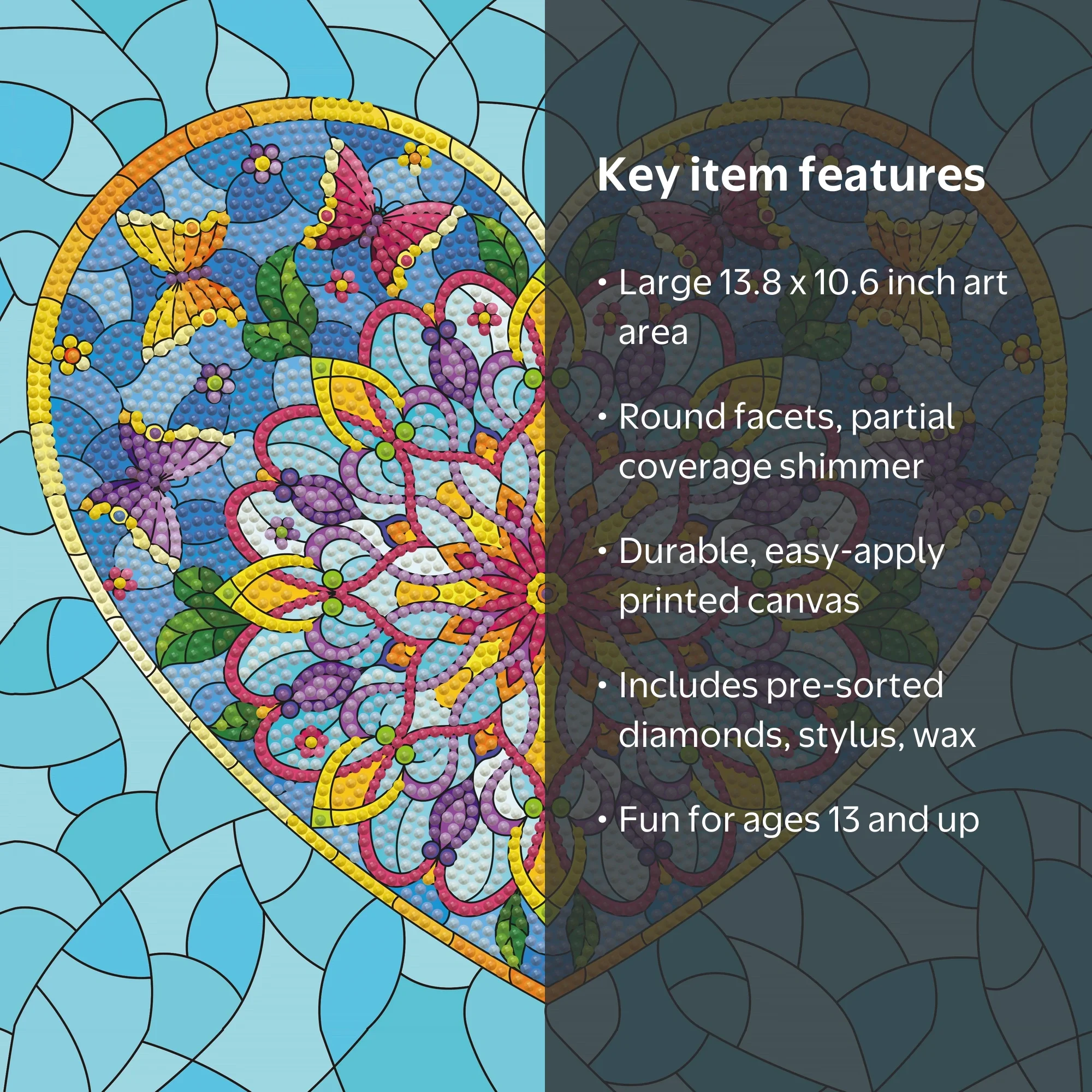 DIAMOND DOTZ® Stained Glass Heart Special Edition Diamond Painting