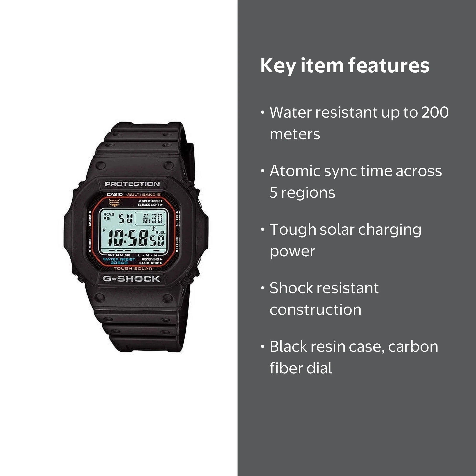 Casio G-Shock Men's Multi-Band Solar Atomic Watch GWM5610-1