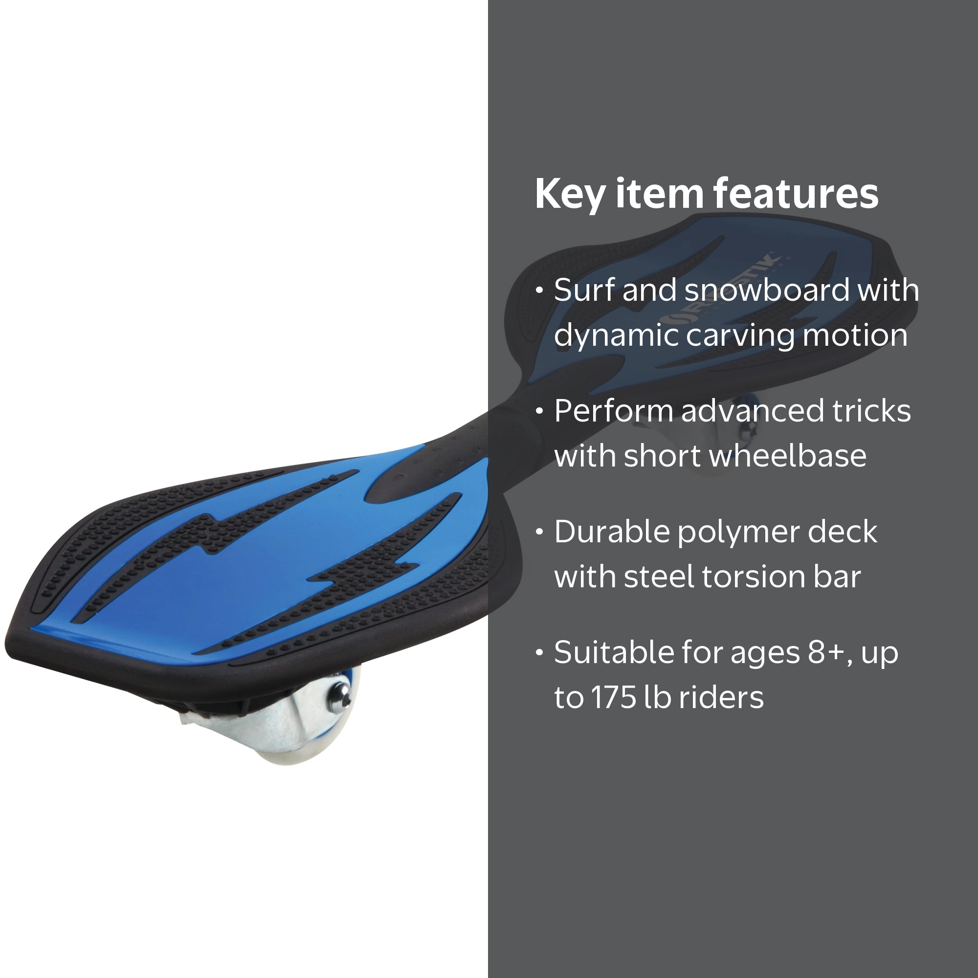 Razor, RipStik Ripster Caster Board, 76 mm, Blue 360-Degree