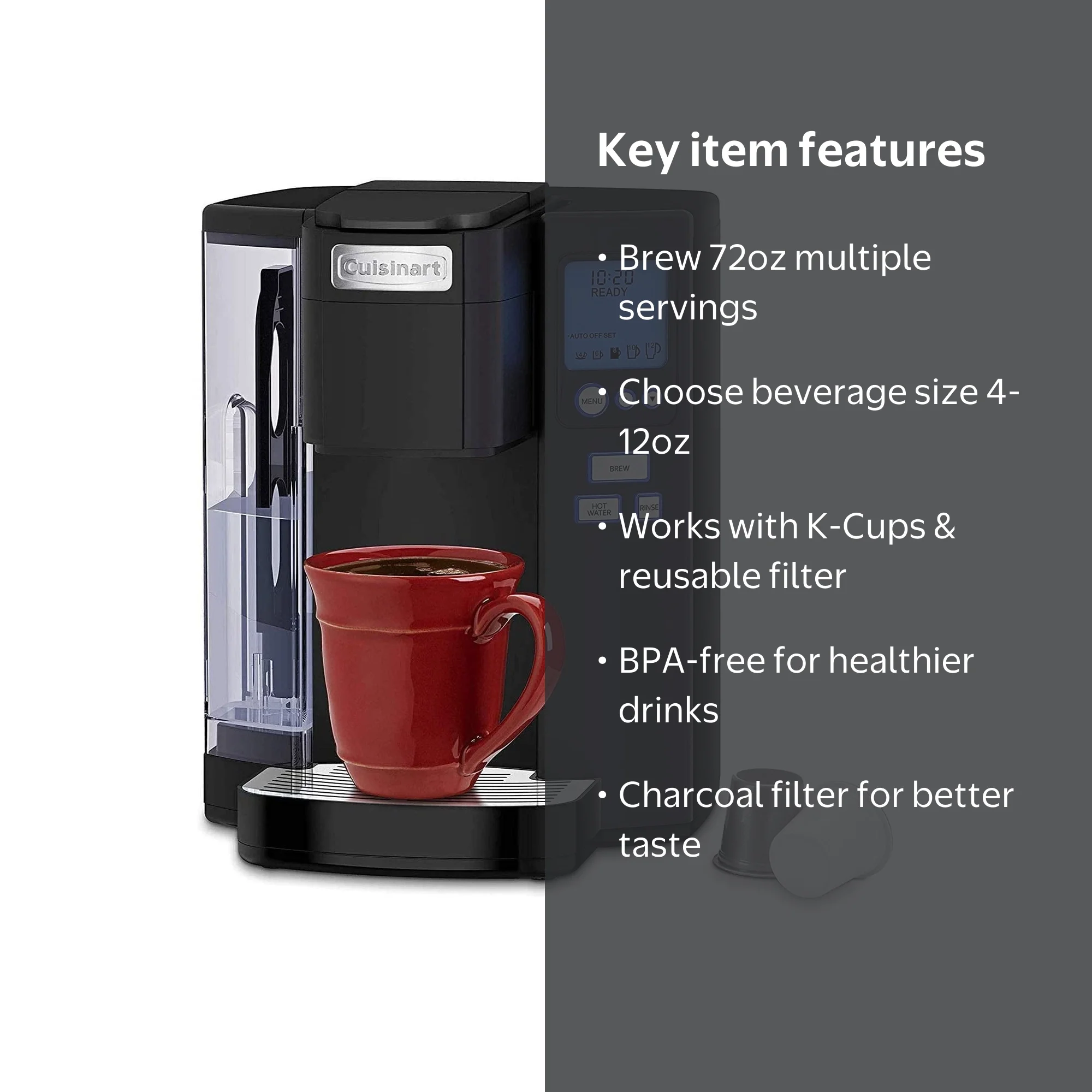Cuisinart Premium Single-Serve Coffeemaker, K-Cup Compatible, Brew
