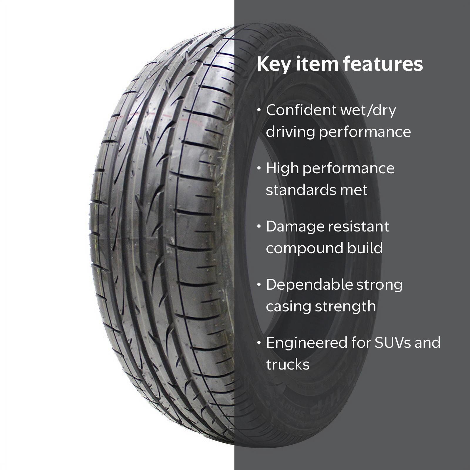 Bridgestone Dueler HP Sport 225/55R18 98 H Tire - Walmart.com