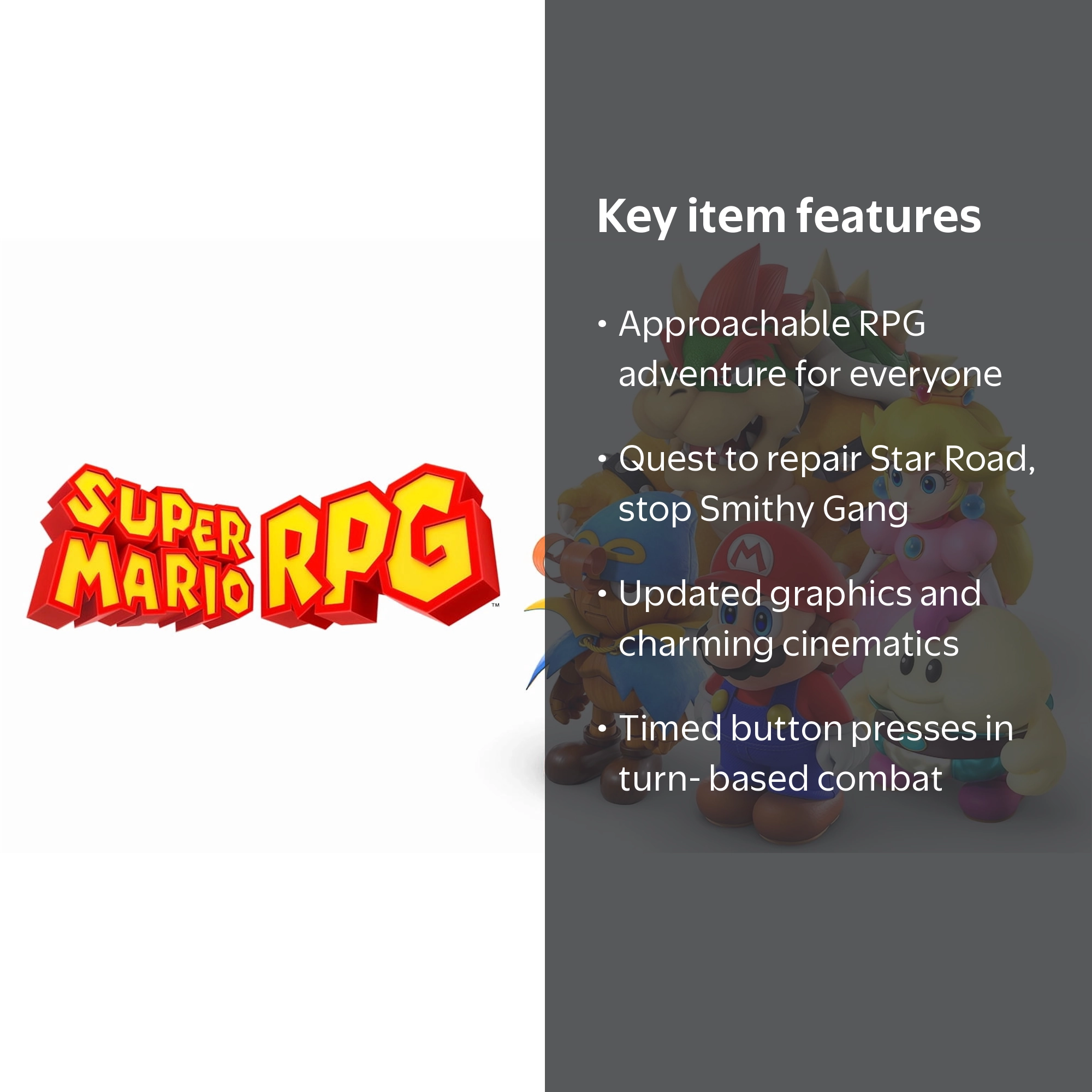 Free Shipping! Nintendo Super Mario RPG, Role-Playing Battle Game