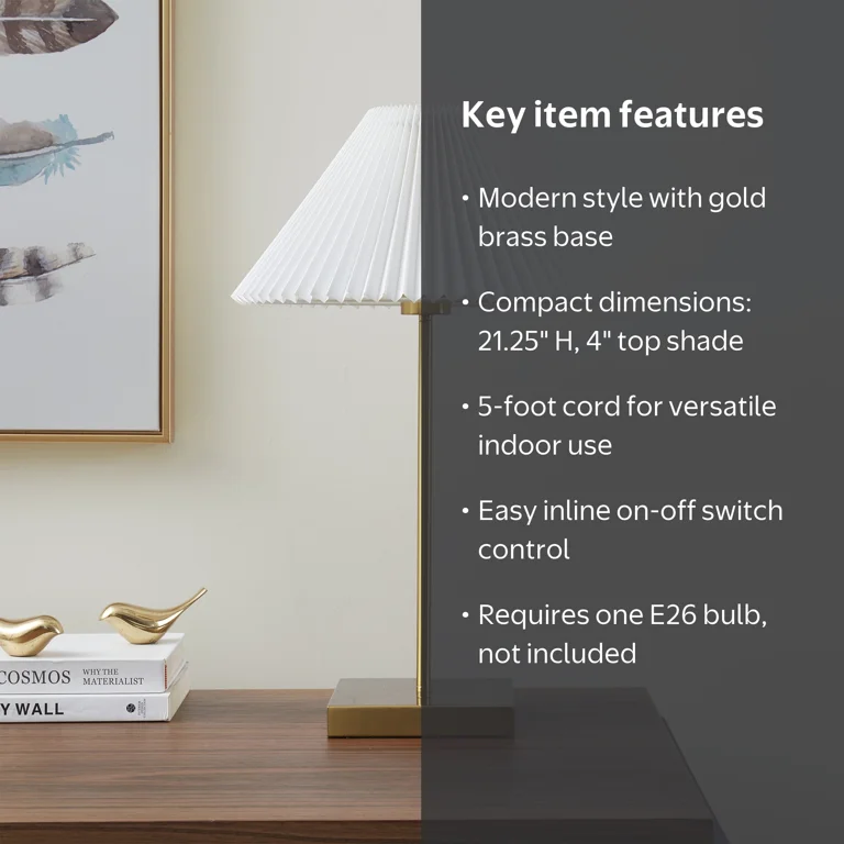 Better Homes & Gardens Table Lamp, Gold, 21