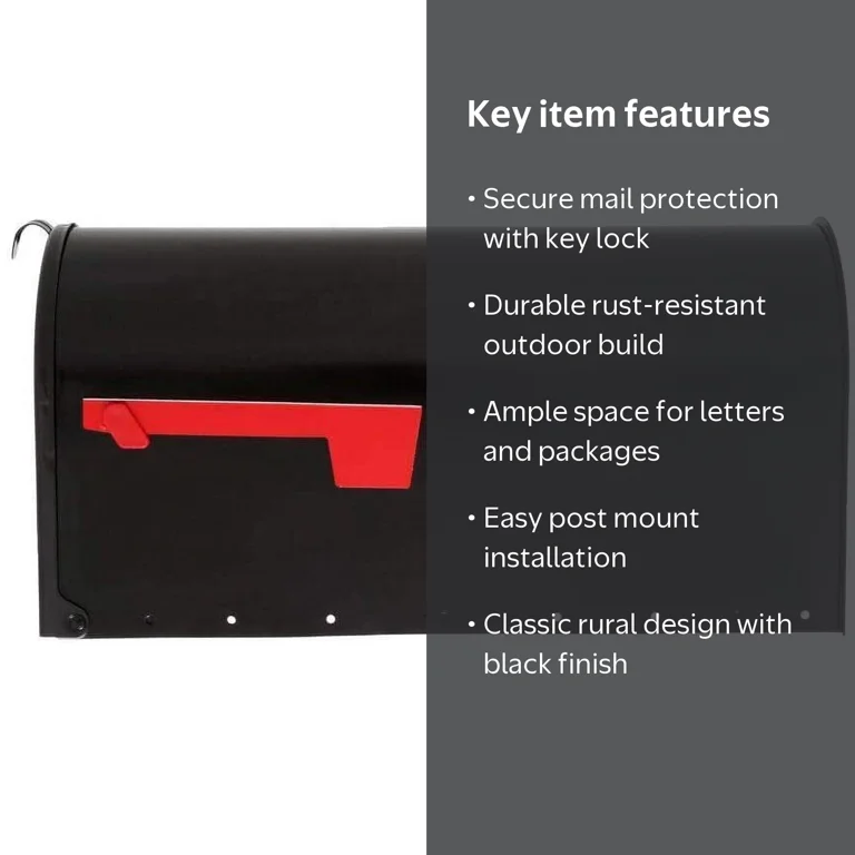 Solar Group, Locking Rural 2-Slot Mailbox, E16B, Black - Walmart.com