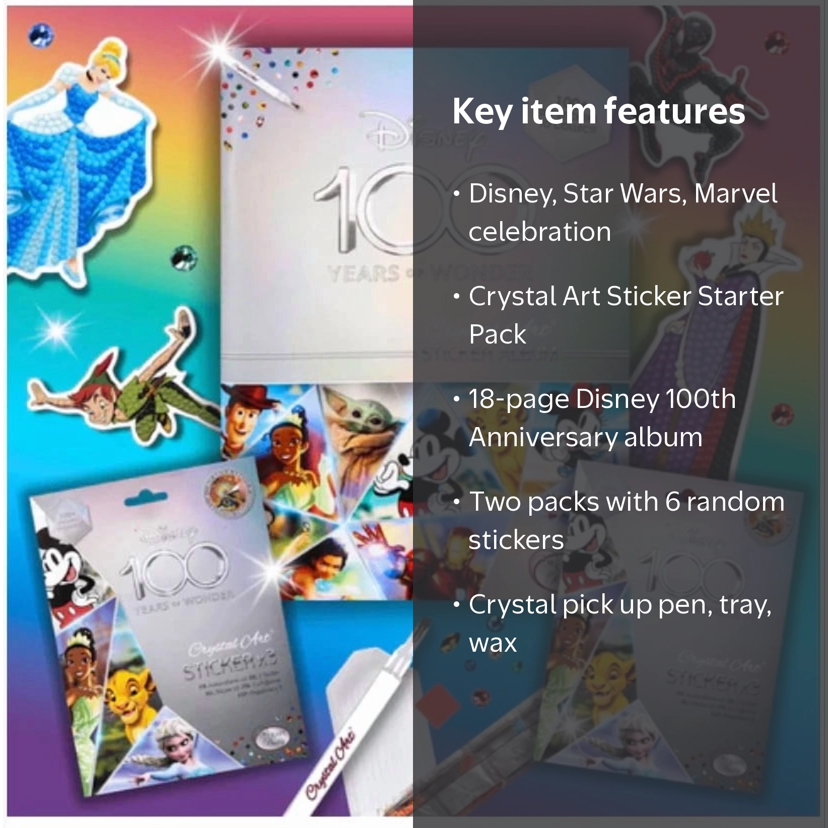 Craft Buddy Disney 100th Anniversary Crystal Art Sticker Album, 6
