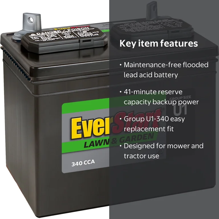 EverStart Lawn and Garden Lead Acid Battery, U1-340, 12V, 340 CCA
