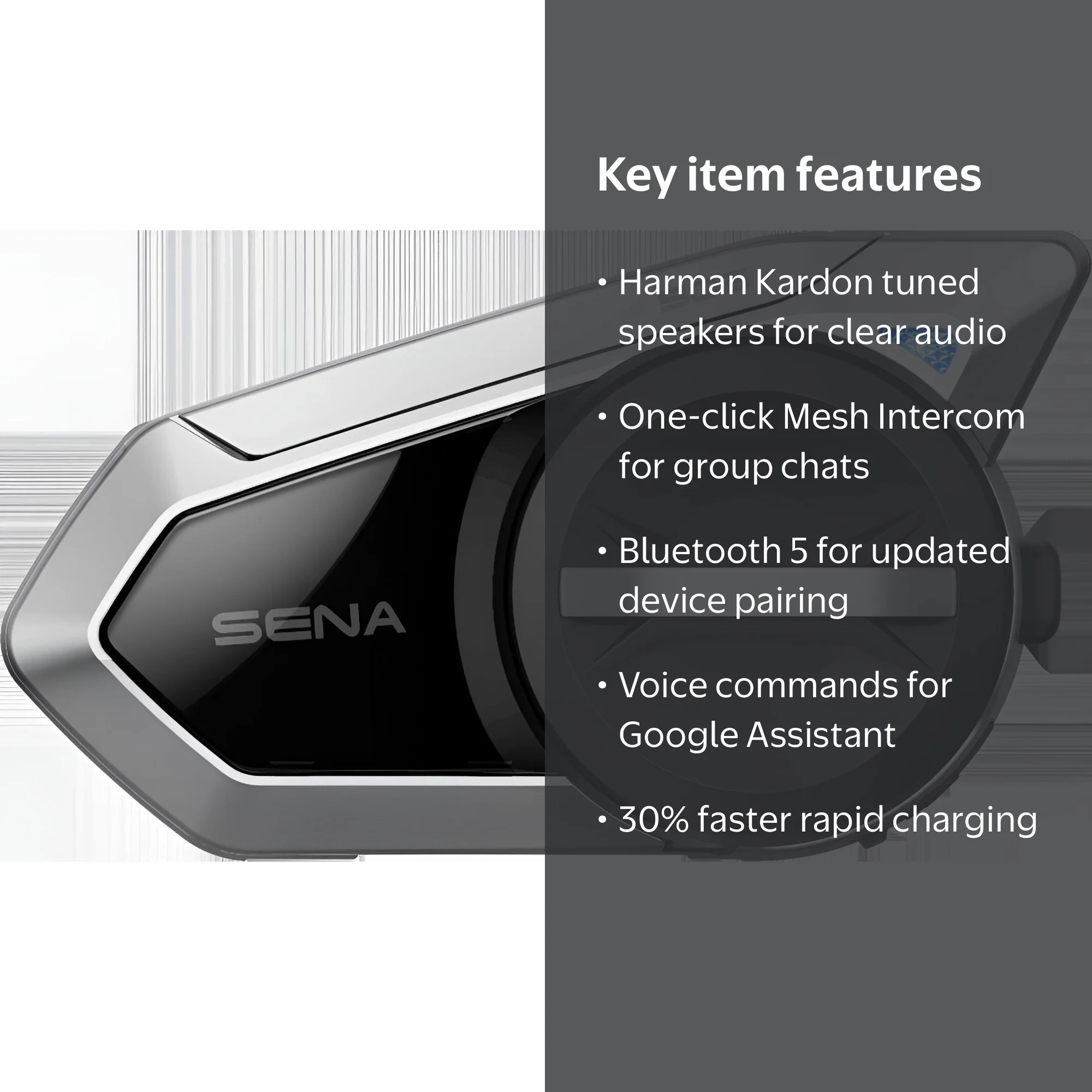 Sena 50S Motorcycle Bluetooth 5.0 Headset with Mesh 2.0 Intercom