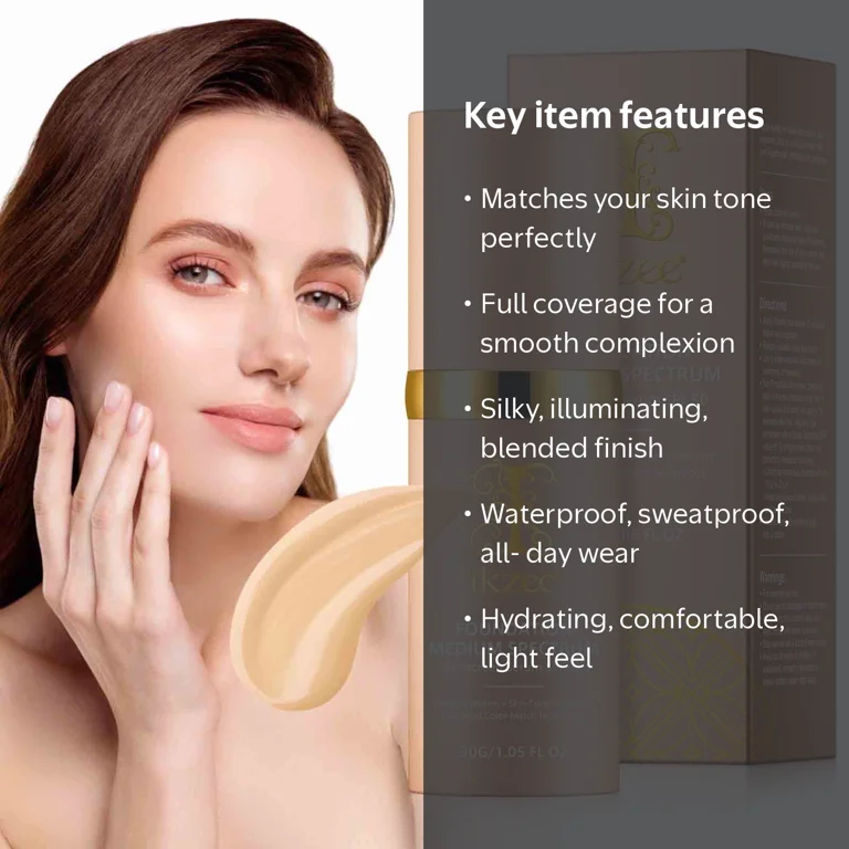 Ikzee Color Changing Foundation Liquid Base, Deep Hydration, for