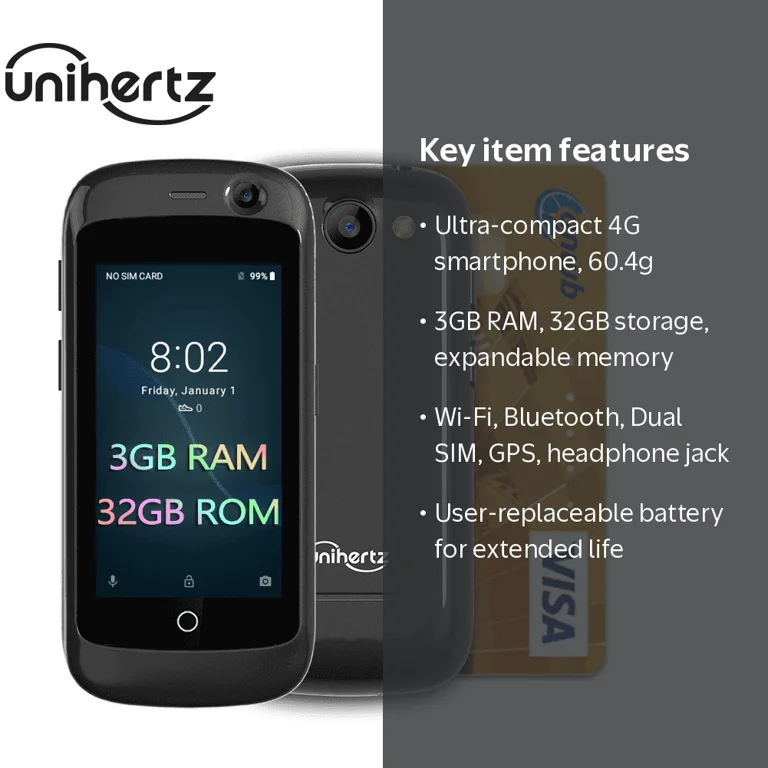 Unihertz Jelly Pro Small 4G Smartphone with 2.45-inch Display 3GB