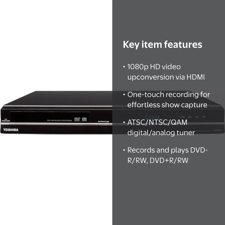 Toshiba DR570 DVD Player/Recorder, Black, Built-in Digital/Analog