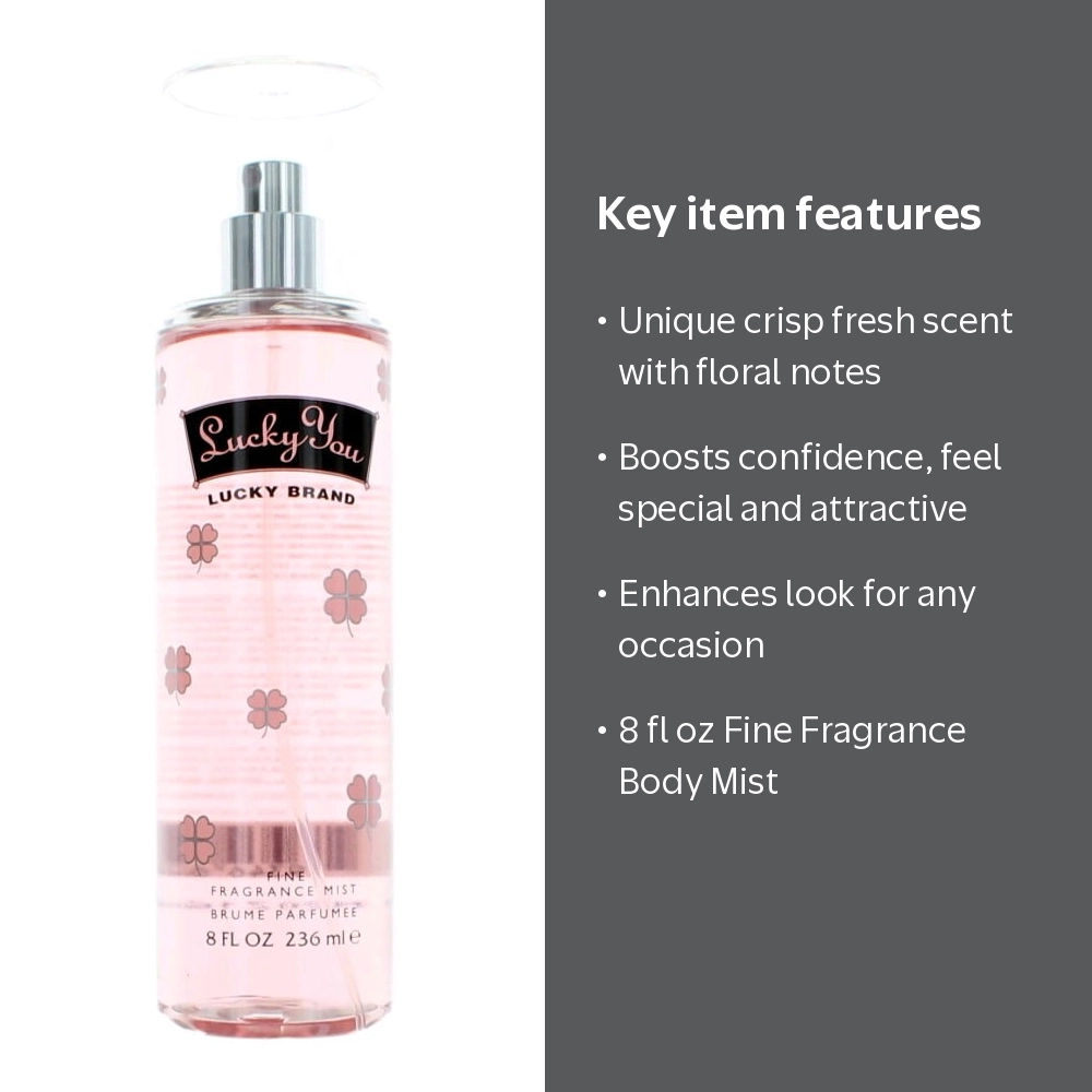 Lucky You Fragrance Body Mist for Women 8 oz Floral Scent with