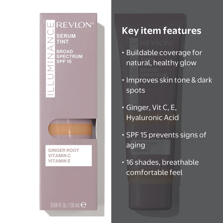 Revlon, Illuminance Serum Tint, 0.94 fl oz, Light Buildable