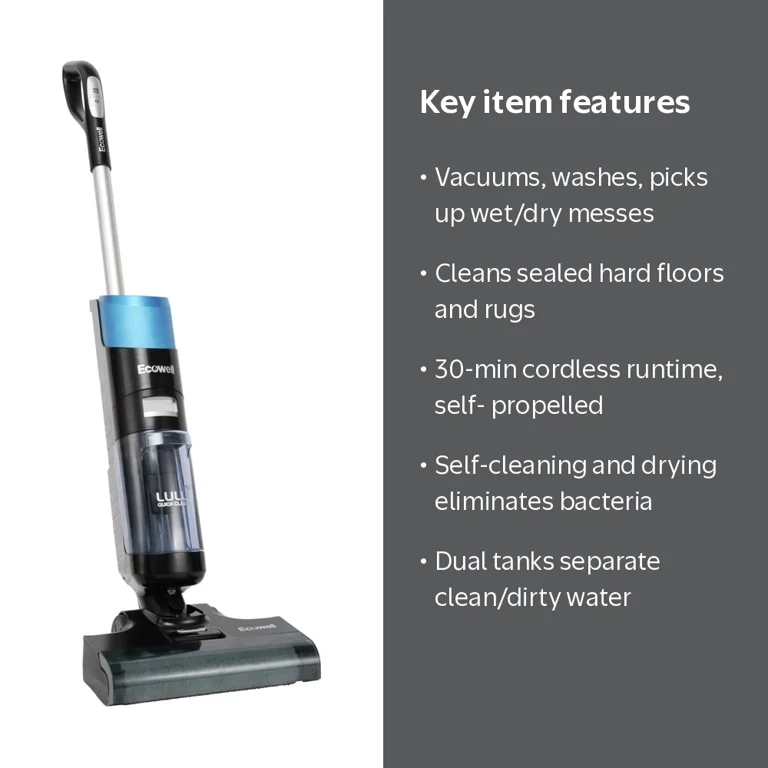Ecowell LULU P05 Cordless Wet Dry Vacuum, 5-in-1 Multi-Surface