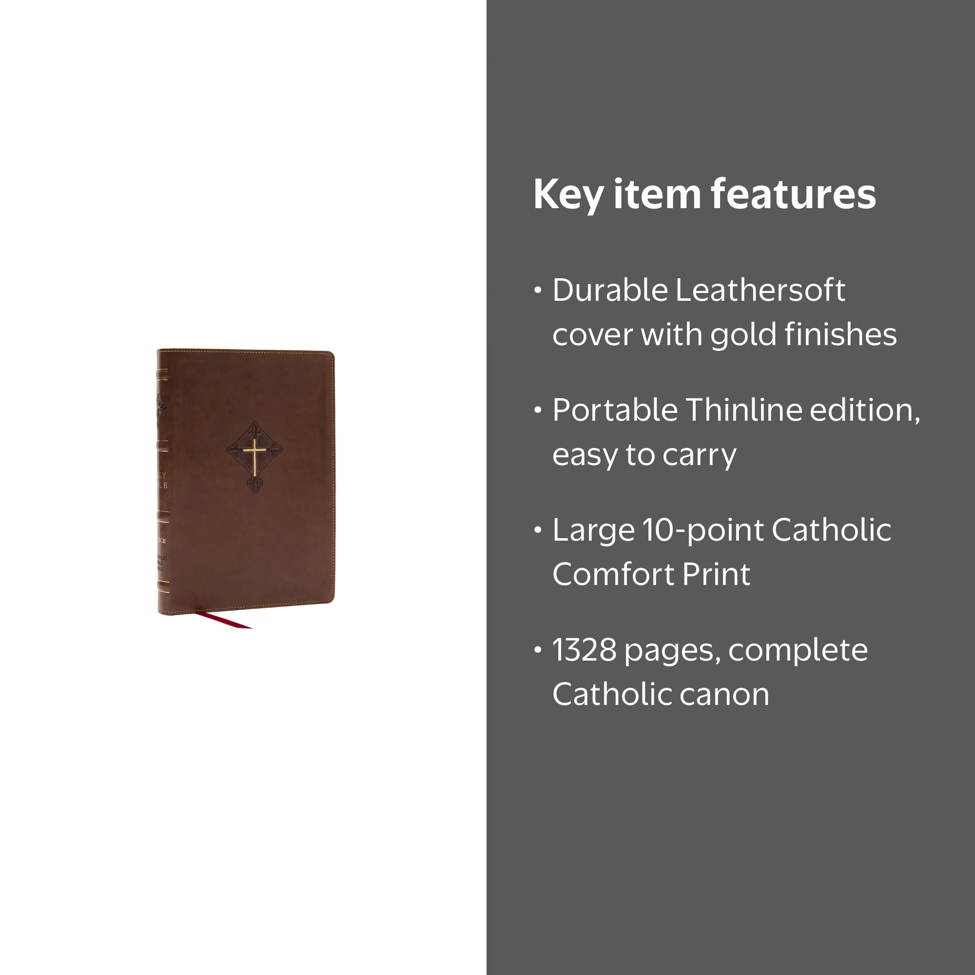 RSV2CE Thinline Large Print Catholic Bible Hardcover - Walmart.com
