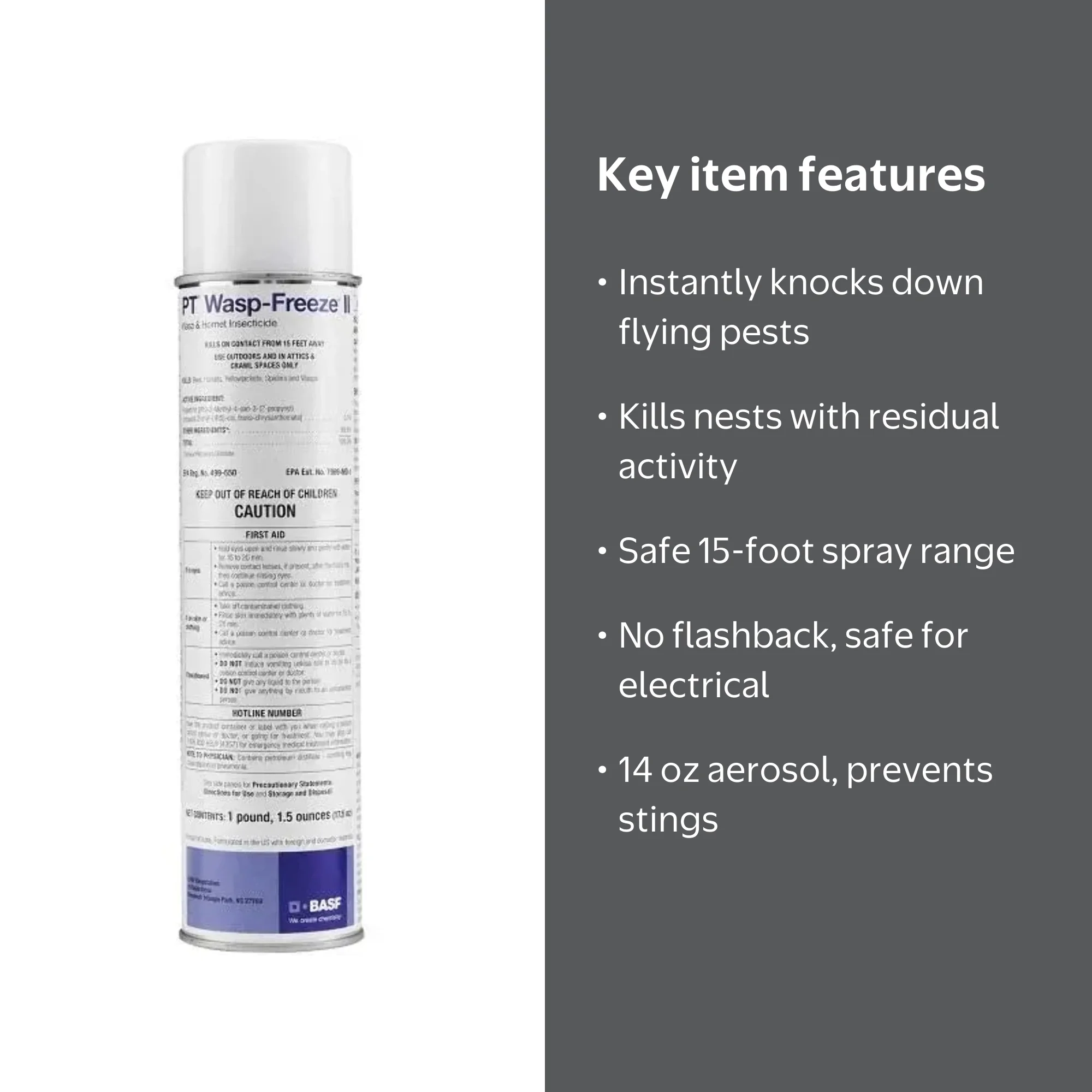 BASF Wasp Freeze II, Hornets, Yellow Jackets, Bees, Insecticide