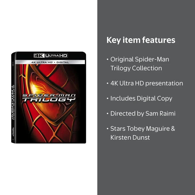 Sony Pictures Spider-Man Trilogy Collection, Marvel Movies, 4K