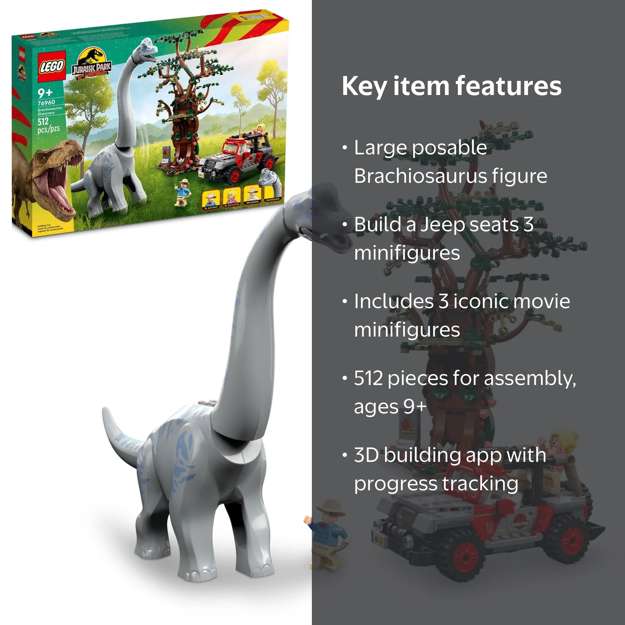LEGO Jurassic Park Brachiosaurus Discovery 76960 Dinosaur Toy
