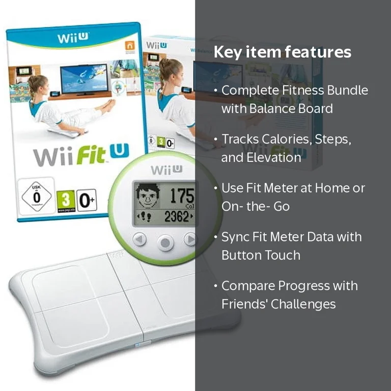 Wii Fit U Full Set Bundle: Balance Board, Game, and Fit Meter