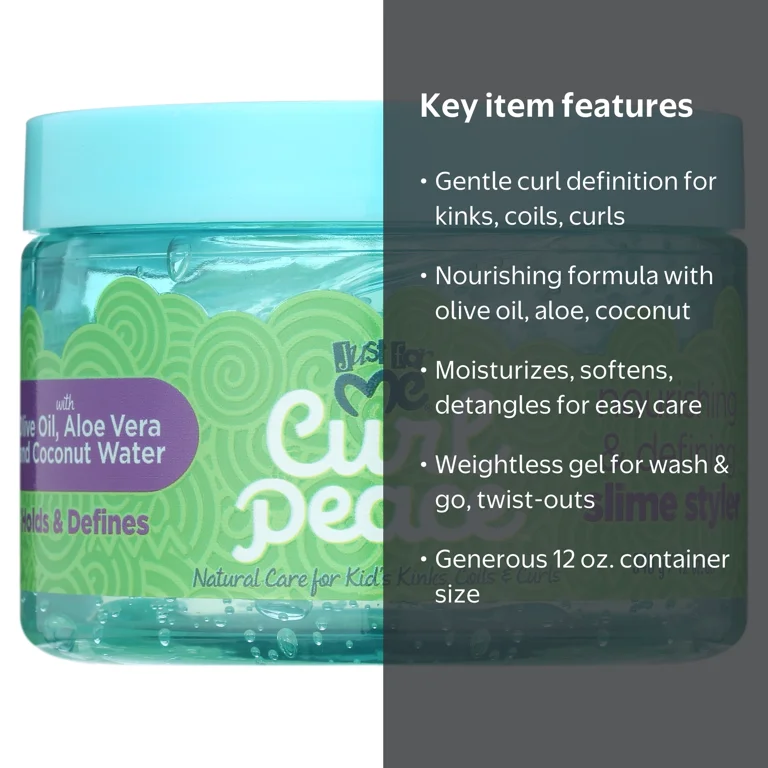 Just For Me, Curl Peace Nourishing Slime Styler Jar Hair Gel, 12
