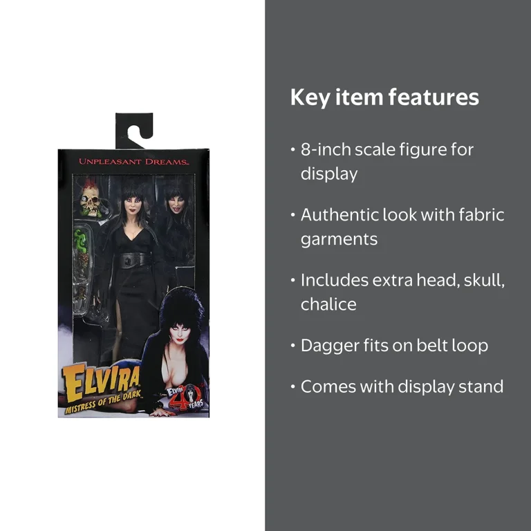 Elvira 8” Action Figure - Horror Collectibles, Fully Articulated