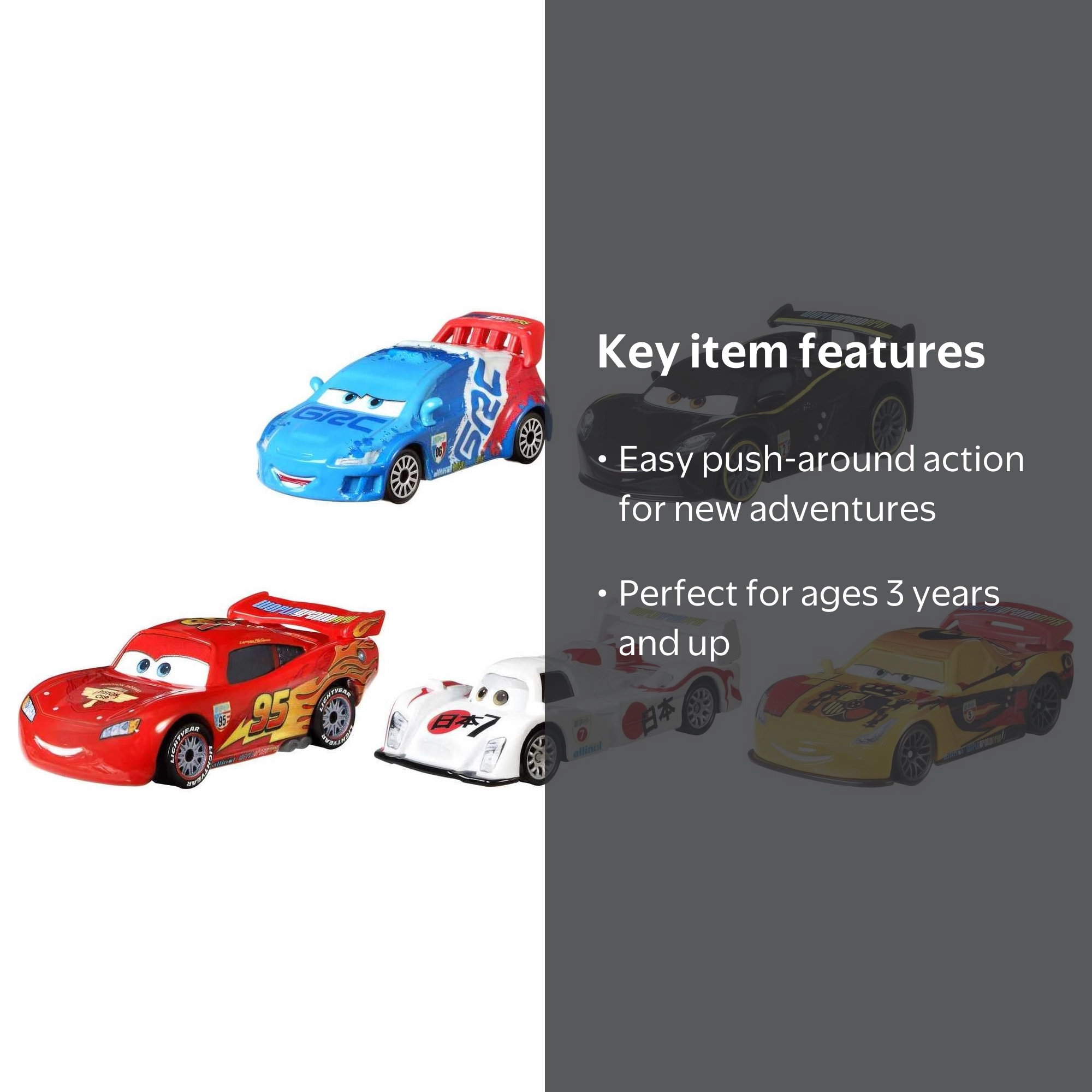 Disney Pixar Cars Vehicle 5-Pack of Toy Cars, Porto Corsa Race
