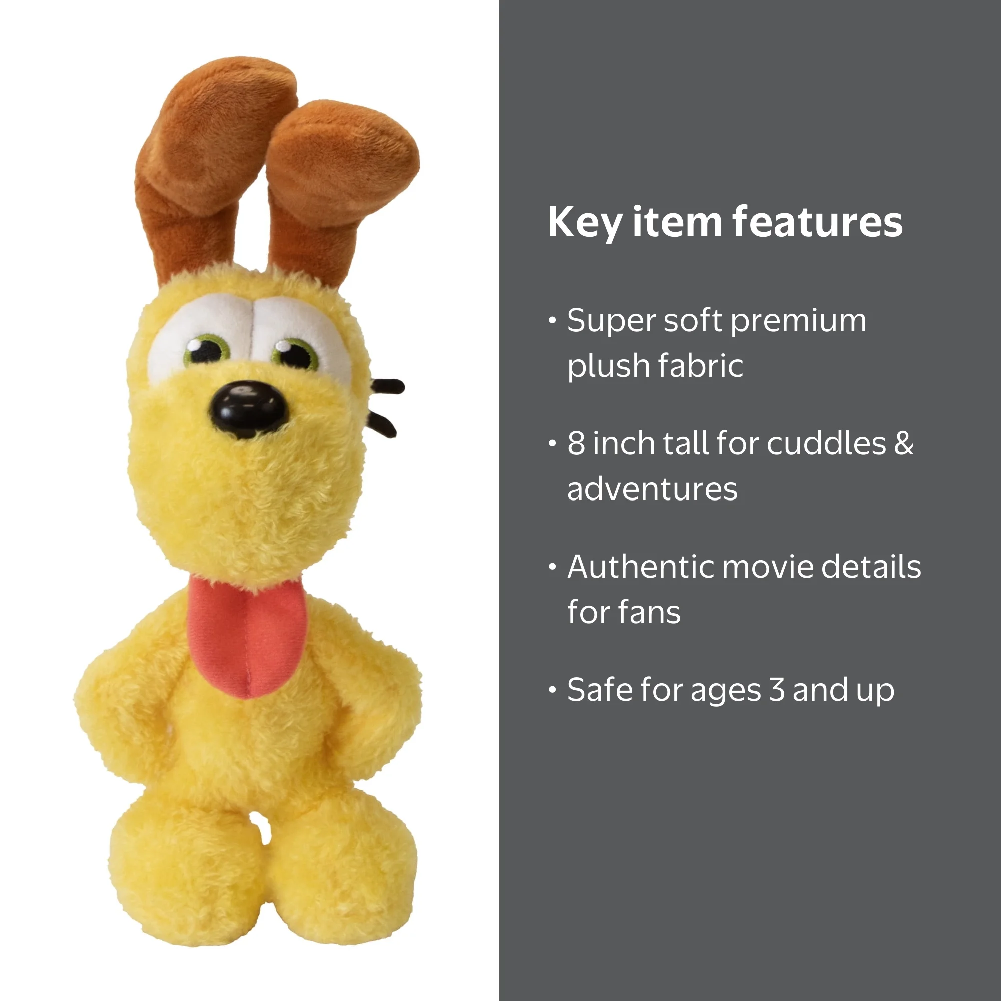 Garfield Movie Classic Odie 8'' Tall Plush Stuffed Animal Toy