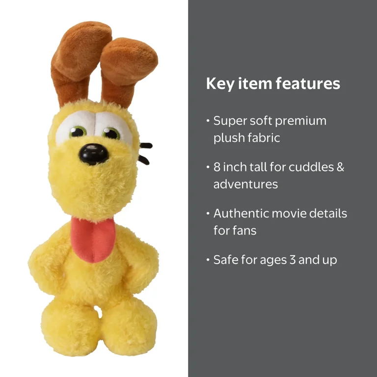 Garfield Movie Classic Odie 8'' Tall Plush Stuffed Animal Toy