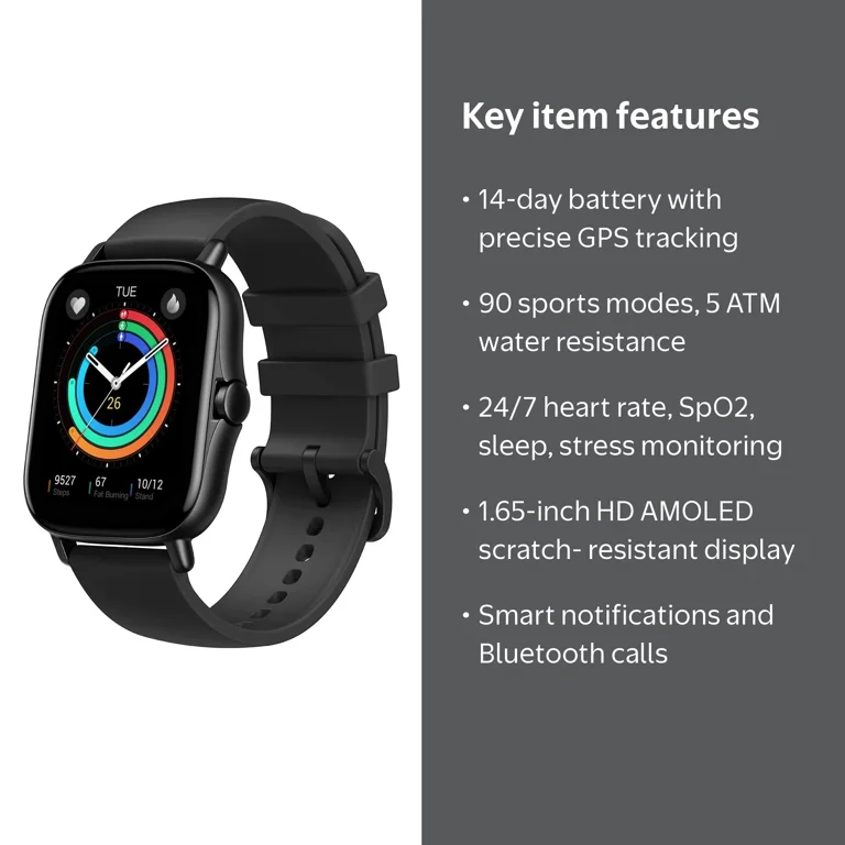 Amazfit GTS 2e Smart Watch: Active Health & Fitness Tracker for