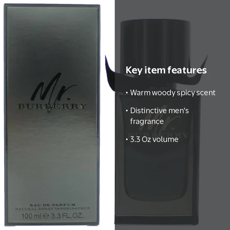 Burberry Mr. Burberry Eau De Parfum Spray, Cologne for Men, 3.3 Oz