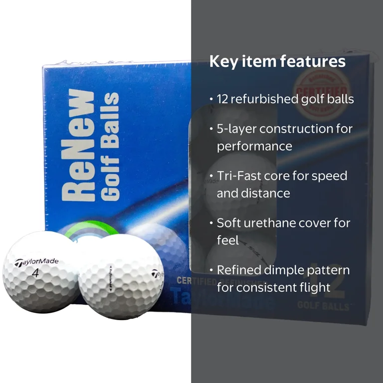 TaylorMade TP5 Refinished Golf Balls 12 Pack – Premium Refinished
