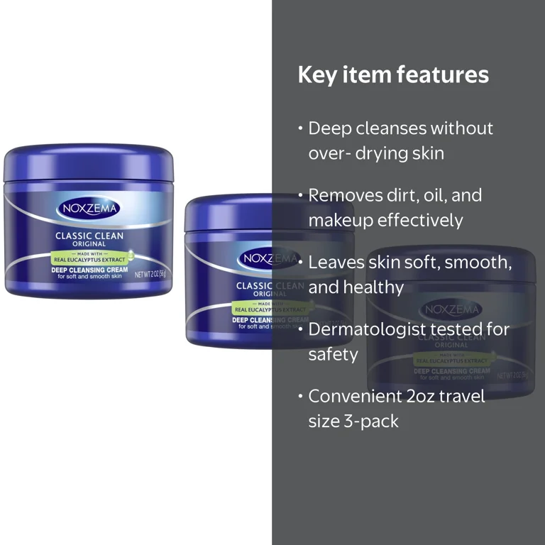 Noxzema, Deep Cleansing Creams, 3 Pack, Travel Size 2oz Each
