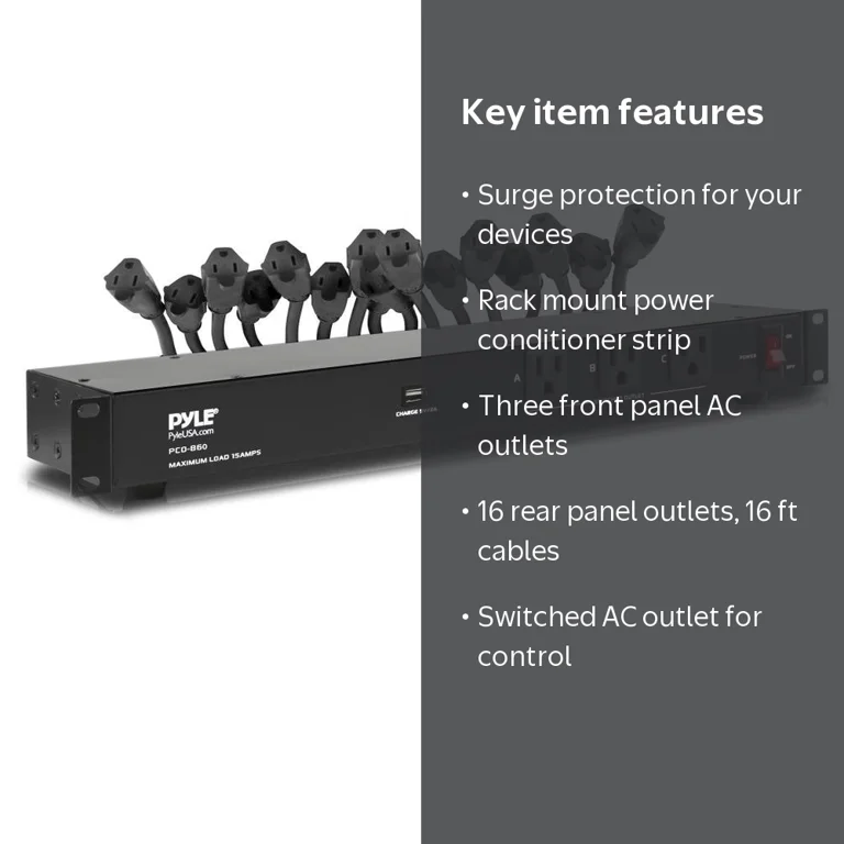 PYLE PCO-860 ラックマウント電源 パワーコンディショナー PDU Pyle PCO860 - Power Supply Surge Protector - Rack Mount Power