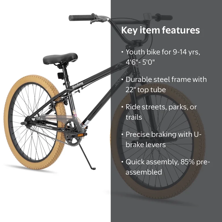 Joystar, BMX Bike, 24 inch, Kids Bicycles for 9-14 Years Old